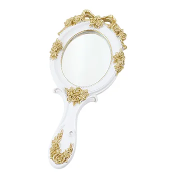 

1Pc Princess Style Handheld Mirror Women Cosmetic Mirror Home Makeup Tool