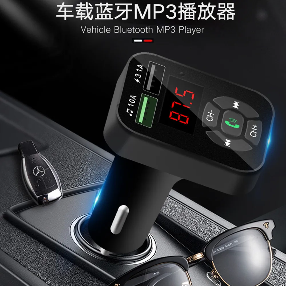 A9 FM передатчик громкой связи Bluetooth автомобильный комплект беспроводной MP3-плеер двойной USB зарядное устройство 3.1A Быстрая зарядка TF U диск Голосовая игра