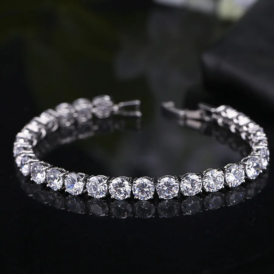 White Gold-White Wong Rain, классический браслет, серебро 925 пробы, розовый сапфир, аметист, драгоценный камень, очаровательные свадебные браслеты, хорошее ювелирное изделие - Цвет камня: White Gold-White