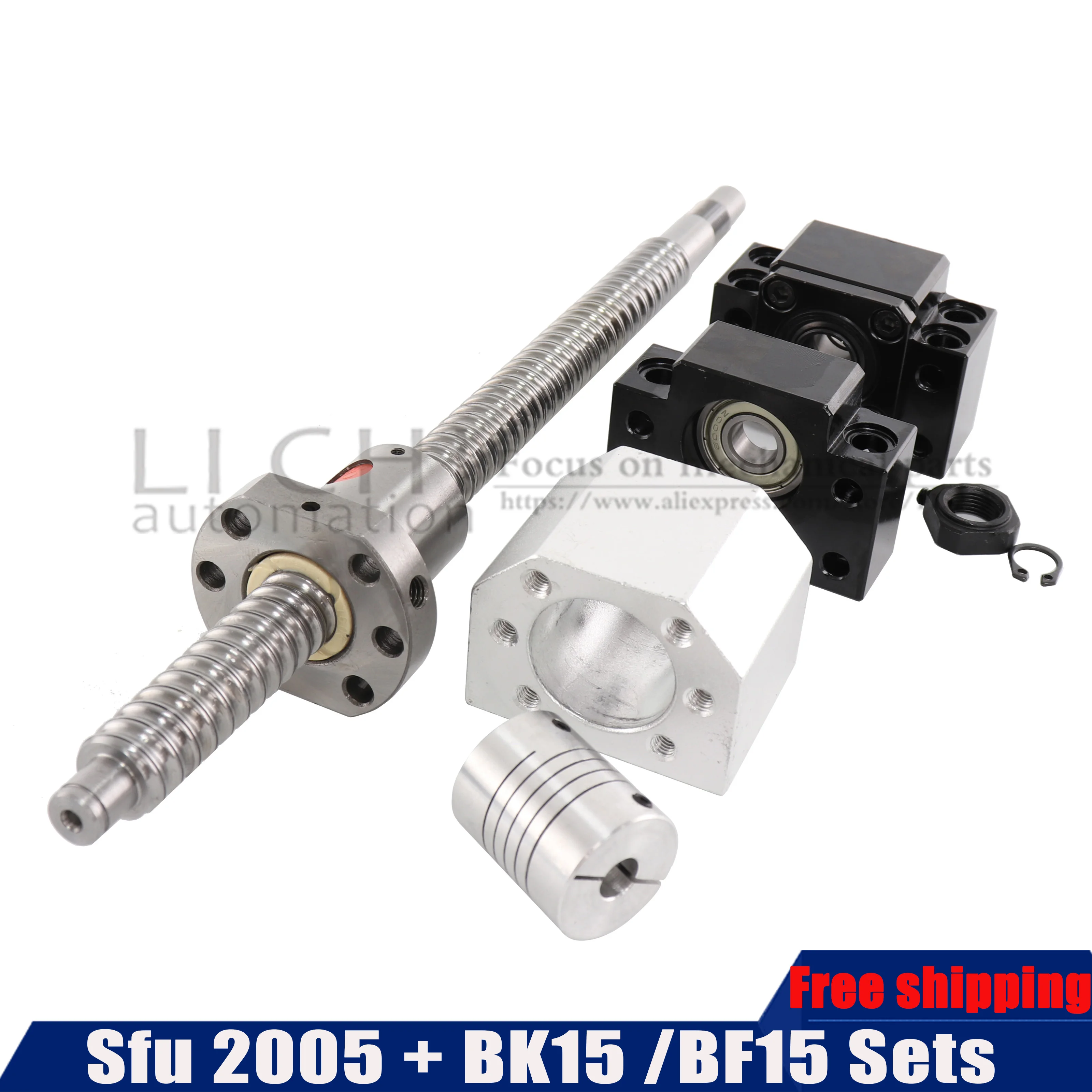 SFU2005 Ball Screw 2005 1000 mm 1100 1200 1500 mm+ BK15 BF15 + Clutch Nut Shell | Обустройство дома