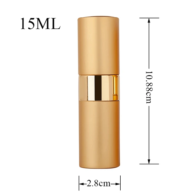 5-20ML metal aluminum Portable Refillable Perfume Bottle Cosmetic Container Empty Spray Atomizer Travel Sub-Bottle liner glass 15ML Gold  spray