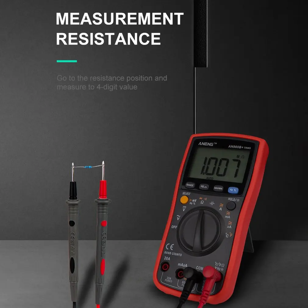 ANENG AN860B+ цифровой ЖК-мультиметр AC/DC Вольтметр Амперметр Авто Диапазон диодное сопротивление Freq емкость Temp тестер туры RMS