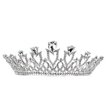 

1Pc Crystal Silver Luxury Party Birthday Pageant Rhinestone Crown