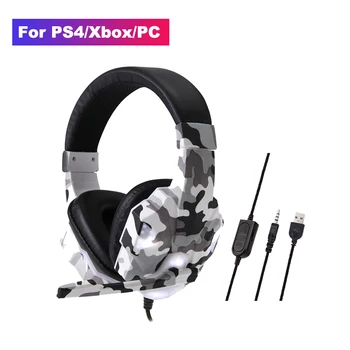 

High-Grade Led Light Gamer Wired Headset For PS4 Switch Computer PC Bass Stereo Headphones With Mic Voice Control Men Gifts