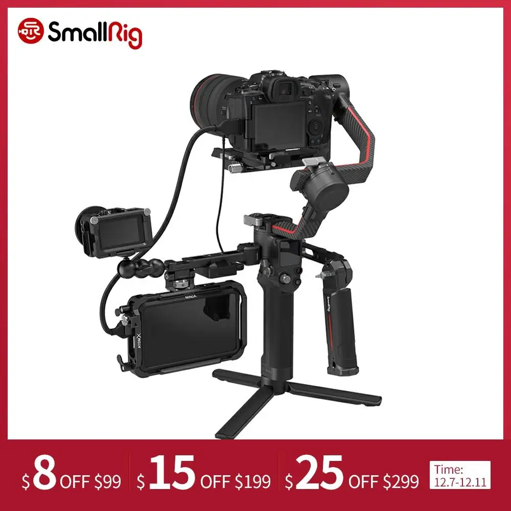 

SmallRig Sling Dual Handgrip /Monitor Mount/NATO Clamp Accessory for DJI RS 2/RSC 2 Stabilizer Master Kit 3028