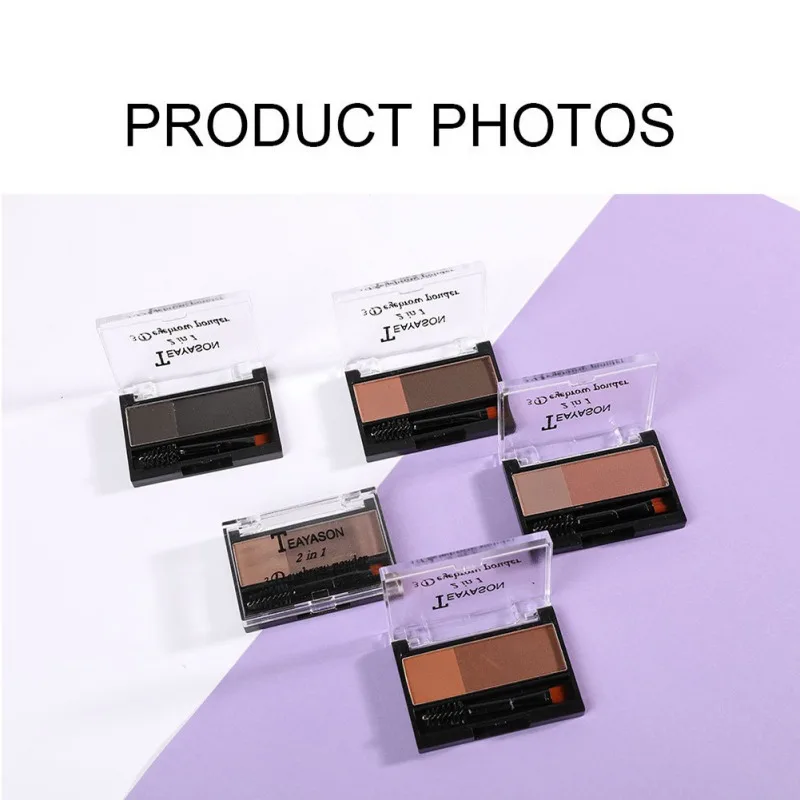 New Two-color Eyebrow Powder With Adjustable Eyebrow Stamp Eyebrow Brush Eyebrow Enhancers Powder Palette Makeup Waterproof New Two-color Eyebrow Powder With Adjustable Eyebrow Stamp Eyebrow Brush Eyebrow Enhancers Powder Palette Makeup Waterproof