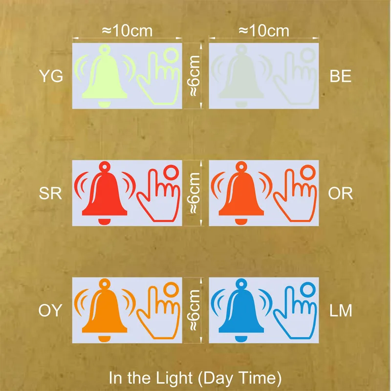 Description Picture 2 of itemRing the Bell Vinyl Switch Sticker Glow in the Dark Funny Cartoon Bell Sign Wall Sticker Bathroom Bedroom Door Decal Home Decor