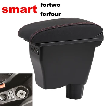 

Armrest Box For Mercedes-Benz Smart Fortwo Forfour Central Consoles Storage Box modification double raised with 3 USB