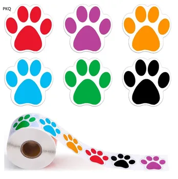 

1500PCS 2.5cm Round Paw Print Stickers Dog Paw Print Labels party Decoration Sticker Teacher for Kids
