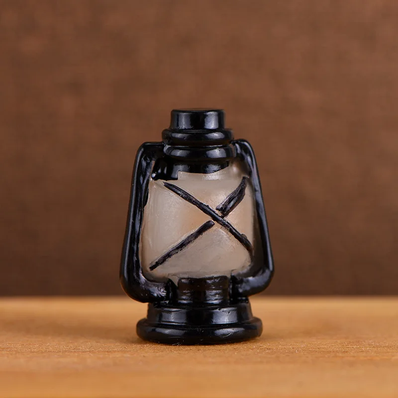 Oil lamp Black Искусственная антикварная бытовая техника миниатюрная Статуэтка мультяшная модель волшебный сад, кукольный дом украшение дома DIY Аксессуары - Цвет: Oil lamp Black