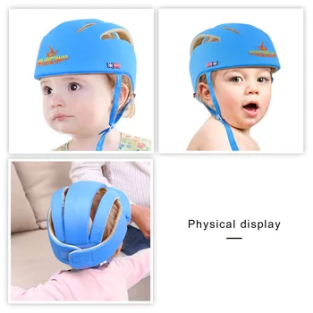 

Infant Step Safety Hat Safety Cotton Helmet Top Protective Children Cap Summer Bonnet Soft Boys Girls Hat E Head 3 Lines