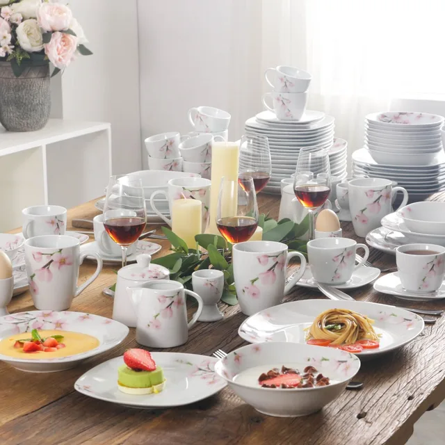 Dinnerware Sets VEWEET, Series Annie, 50-Piece Porcelain