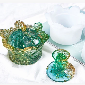 

Crystal Epoxy Resin Mold Crown Storage Box Organizer Casting Silicone Mould DIY Crafts Container Making Tools