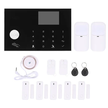 

Wifi GSM Alarm System Intercom Touch Keyboard Compatible with Amazon Alexa Remote Control Autodial TFT Display 433MHz Detectors