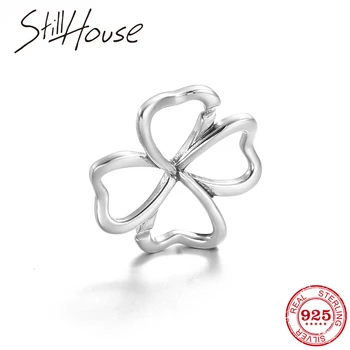 

925 Sterling Silver Hollow Lucky flowers Beads Bracelet & Bangle for Women Men Fashion Hard Rubber Chain Beads Black Bracelet