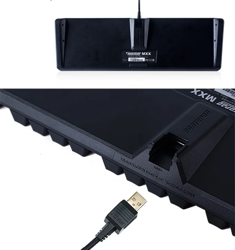 Новинка, Rantopad MXX 87 Key, USB Проводная Механическая игровая клавиатура с подсветкой, АБС-пластик, два цвета, клавишные колпачки, N-Key rolllover