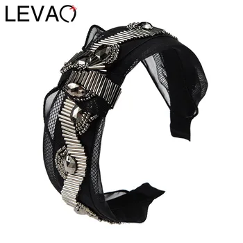 

LEVAO Beading Mesh Headband Fashion Knotted Hairbands Bezel Turban Women Bohemia Style Girls Hair Accessories Hair Hoop Headwear