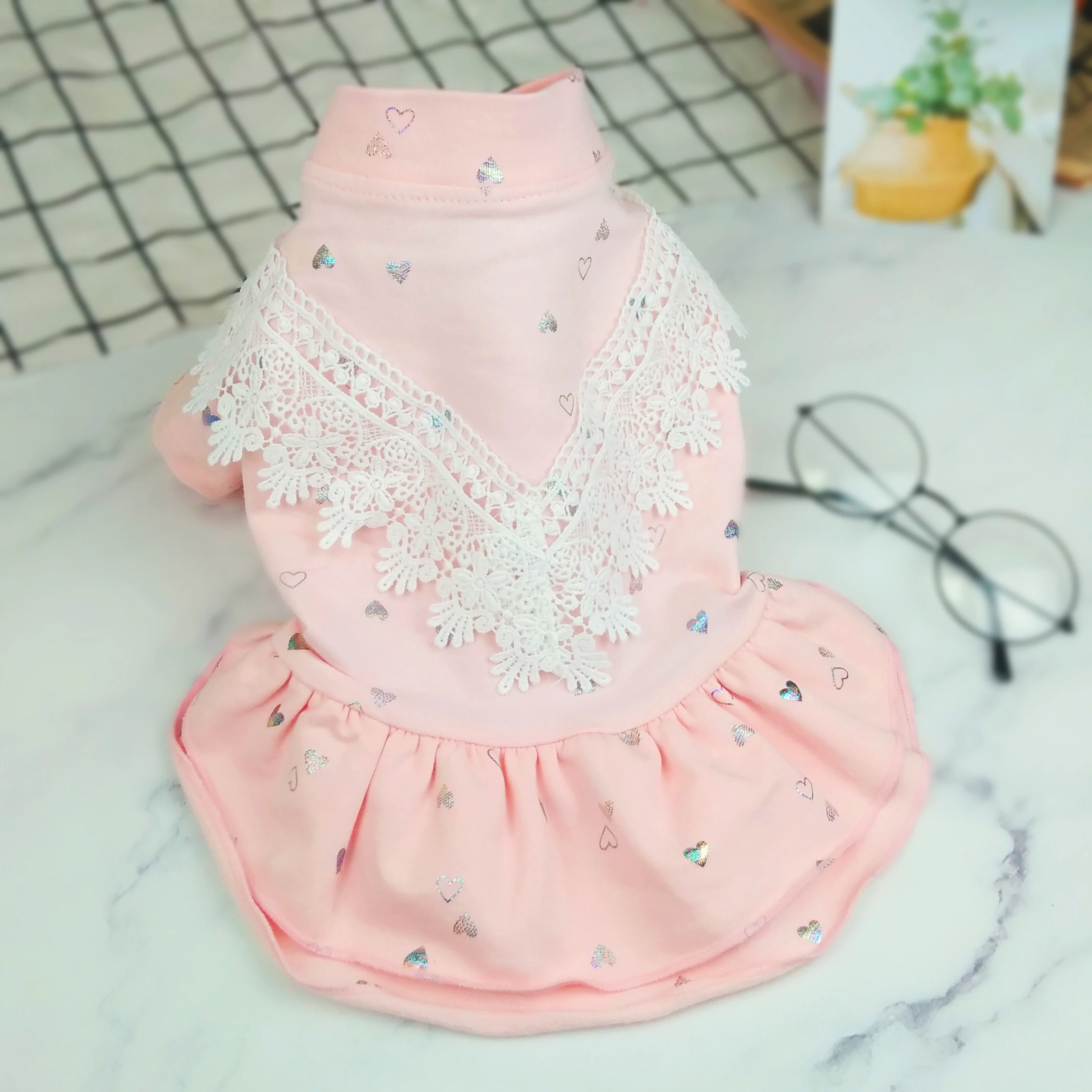 

Autumn Winter Dog clothes Sweet Princess Dress Printed Skirt for Small Medium Dogs Star Apparel Chihuahua Bichon Pug Dog Dresses