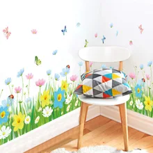 Brigade Kang XL7186 Цветок Плинтус гостиная вход в коридор стеклянные двери раздвижные двери украшения самоклеющиеся наклейки на стену