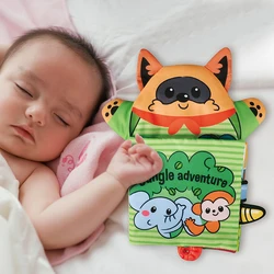 Boneco infantil de pano para recém nascidos, brinquedo educacional, livros silenciosos, montessori, 0 a 12 meses, 3d, para meninos e crianças