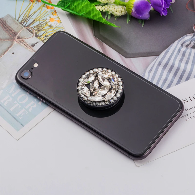 Pocketsocket Bling Держатель с бриллиантами подставка для IPhone X 7 samsung huawei карманная розетка держатель для сотового телефона - Цвет: Серебристый