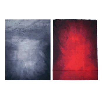 

5X7FT Retro Thin Black Grey Dark Studio Backdrop Photography Props Background & 5X7Ft Vinyl Vintage Retro Red Photo Photography