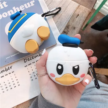 

3D Case for Honor FreeBuds 3 Cute Bluetooth Earphone Case for Free Buds 3 Protective Cover Luxury with Keychain Donald Duck