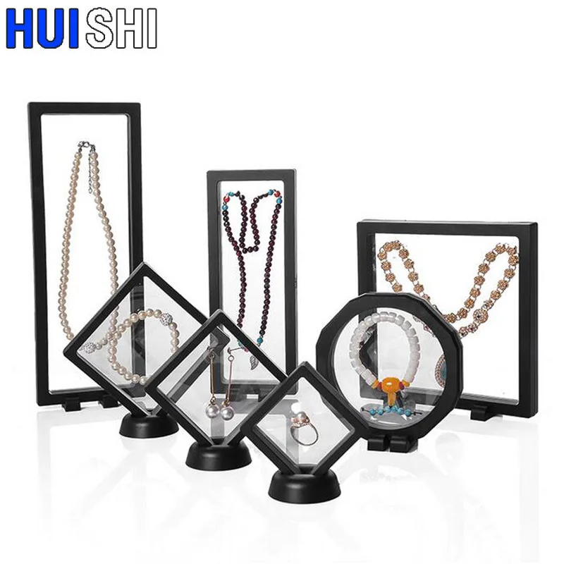 New 10pcs/Lot Frame Mini Window Box Jewelry Display Stand Earring Necklace Holder Protect Jewellery Stone Presentation Organizer