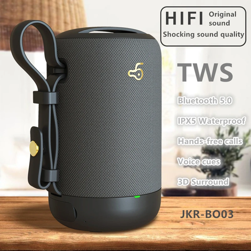 

Bluetooth speaker HIFI3D surround TWS interconnection Bluetooth 5.0 dustproof waterproof FM Lithium battery 1500 mAh BO03