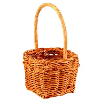 

1PC Square Rattan Woven Flowerpot Mini Flower Basket Storage Basket For Garden Rattan Storage Basket Ornament Decoration