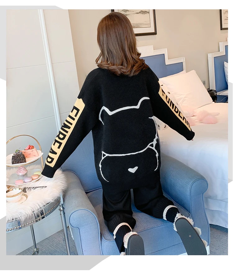 Зимний Длинный дизайнерский свитер с круглым вырезом для беременных женщин, вязаный пуловер для беременных размера плюс с рукавом летучая мышь А-силуэта