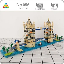 YZ 056 – Mini blocs de diamant en briques, jouet de construction pour enfants, Architecture de renommée mondiale, le pont de la tour de londres, modèle 3D, sans boîte