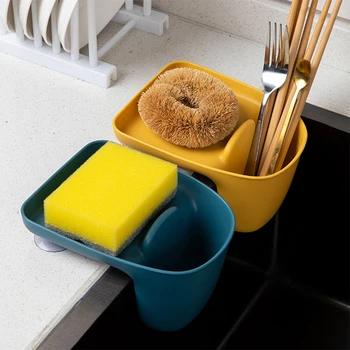 

Sponge Rags Chopsticks Storage Sink Rack Bathroom Organizer Shelf Cleaning Brush Rack Free Punch Kitchen Accessories