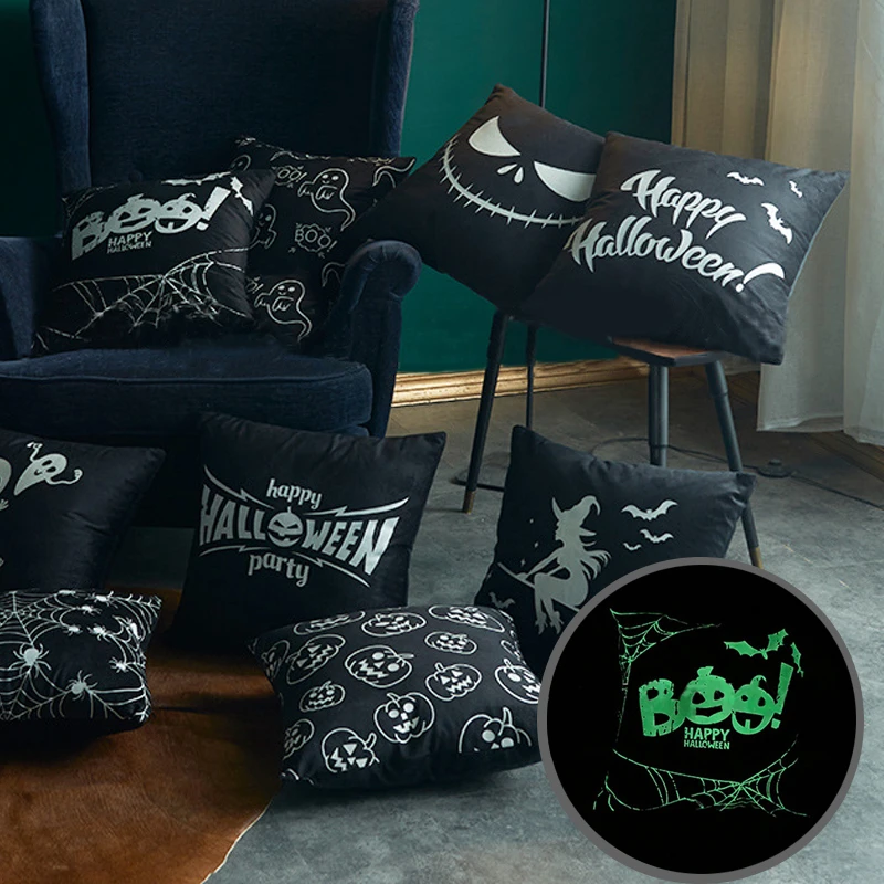 

Festival Decorative Cushion Cover Creative Halloween Luminous Pillow Cover Pillowcase Home Cojines Decorativos Para Sof Hot Sale
