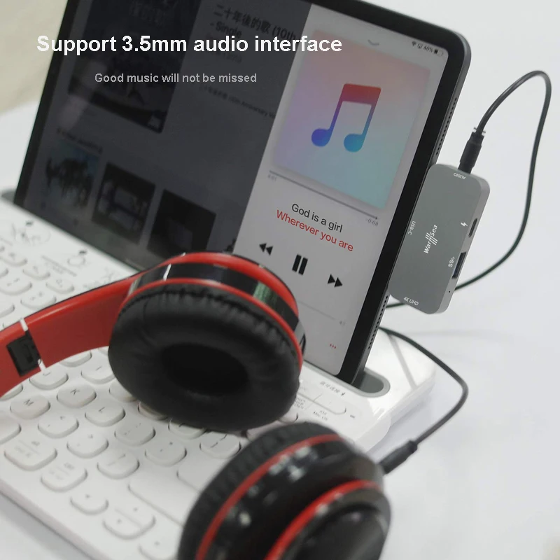 USB C концентратор для iPad Pro type C аудио адаптер мобильный Pro концентратор с PD Зарядка 4K HDMI USB 3,0 3,5 мм для MacBook samsung S10/9