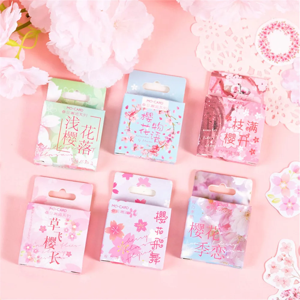 45 шт./кор. Kawaii Cherry наклейка в форме цветка DIY ручной дневник для счетов