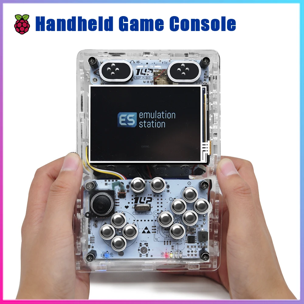 

3,5 дюймовая портативная игровая консоль Raspberry Pi 3B 1 UP Pi Boy XL, ретро видеоплеер со встроенными 10000 + играми