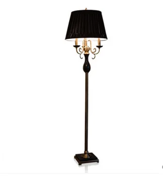 

European style floor lamp black classical villa hotel small luxury living room bedroom retro American vertical floor lamp