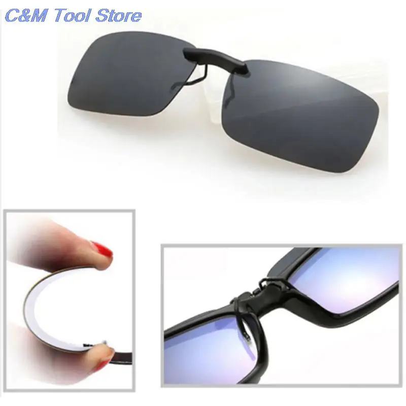 1pc Unisex Polarized Clip On Driving Glasses Sunglasses Day Vision UV400 Lens Driving Night Vision Riding Sunglasses Clip
