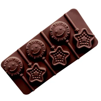 

6 even in the winter sun star silicone chocolate mold, silicone lollipop mold
