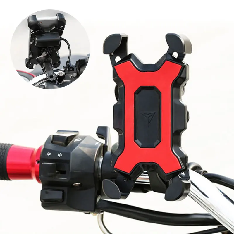 Bicycle Mobile Phone Holder Handlebar Mirror Mount Stand USB Charger Motorcycle Cellphone Clip Bracket For Iphone Samsung Bicycle Mobile Phone Holder Handlebar Mirror Mount Stand USB Charger Motorcycle Cellphone Clip Bracket For Iphone Samsung