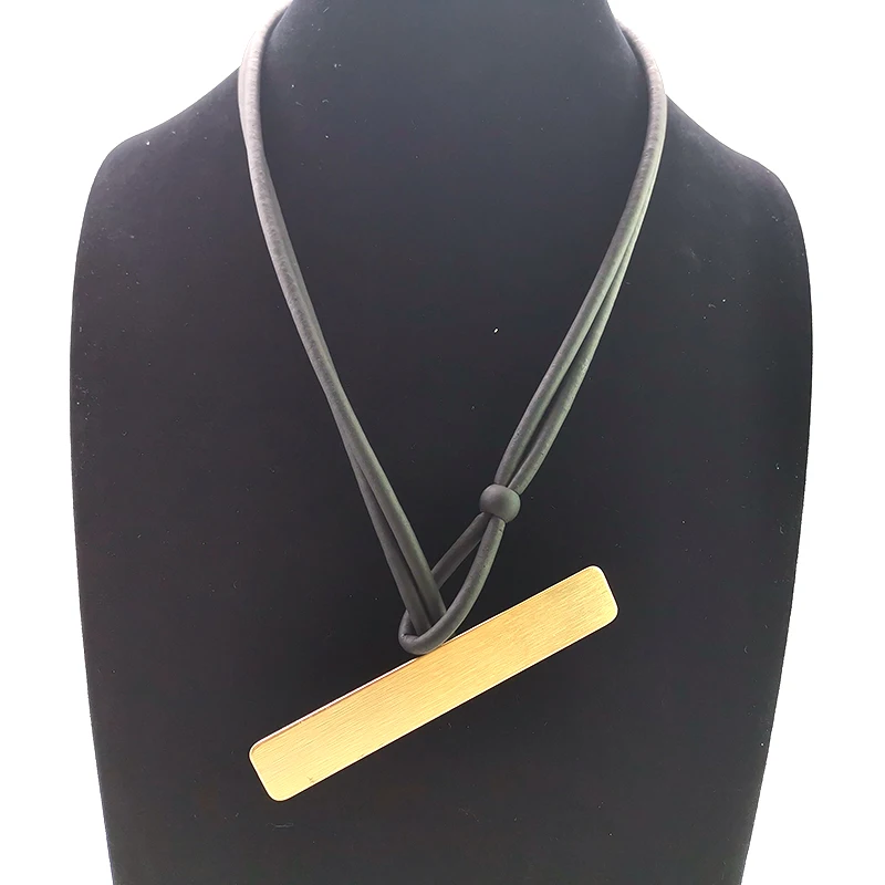 YD& YDBZ новое ожерелье с подвеской для женщин, модные резиновые ювелирные изделия, геометрическое длинное ожерелье, серебряные и золотые аксессуары, праздничный подарок