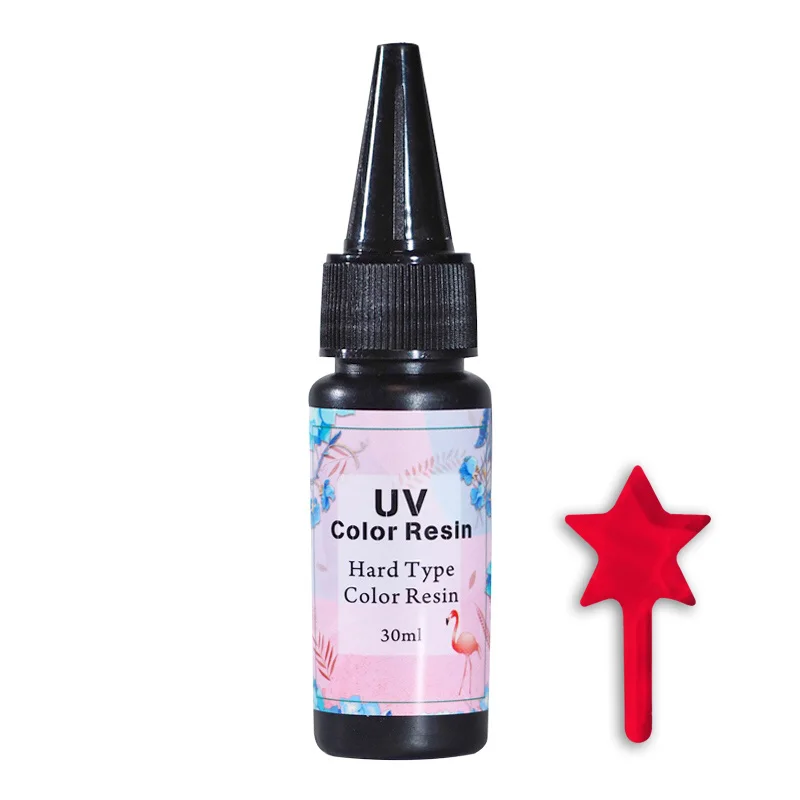 

Red UV Resin Ultraviolet Activated Resin Hard Type Solar Sun Light Cured Resin Kawaii Resin Jewellery Making 30g