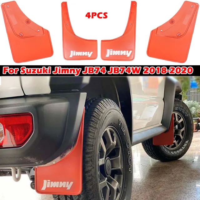 Suzuki Jimny Sierra JB64 JB74 2019 2022 Mud Flaps Plain - Black/ Red