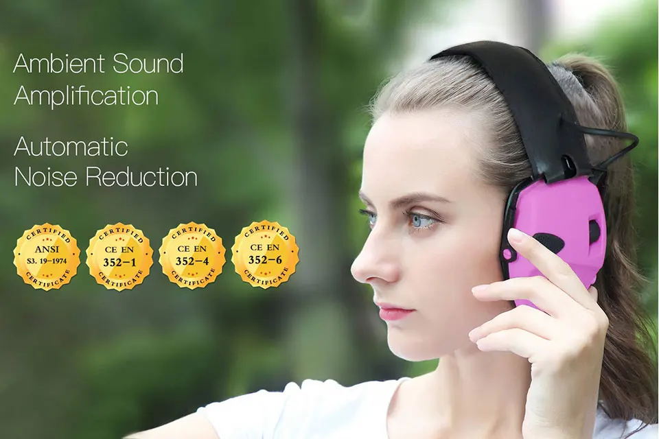 ZOHAN electronic hearing protection shooting Earmuffs Ear Protection Hunting protective Anti-noise headphone for women ear muff