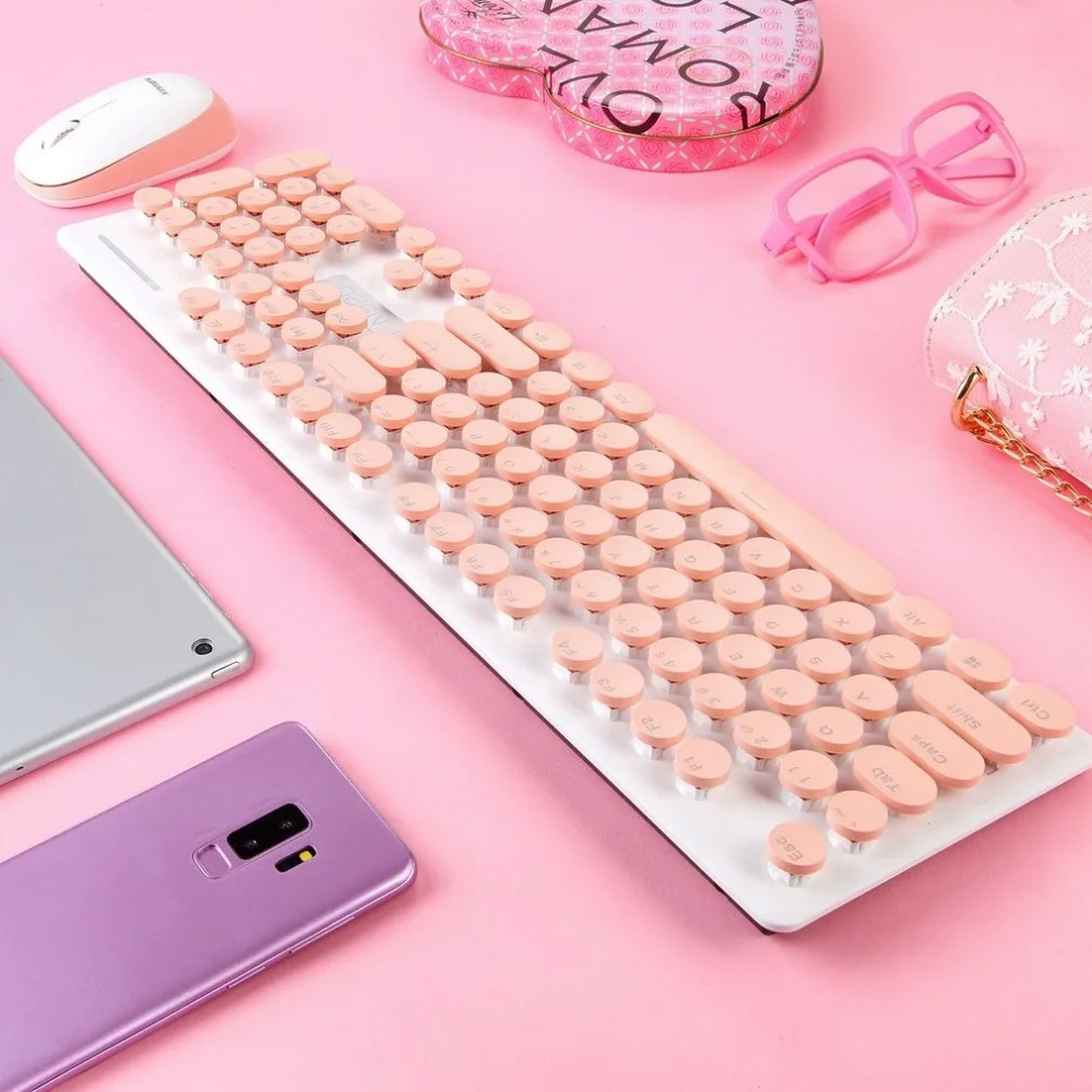 Новая Лига N520 Беспроводная панк механическая ручная клавиатура мышь набор |