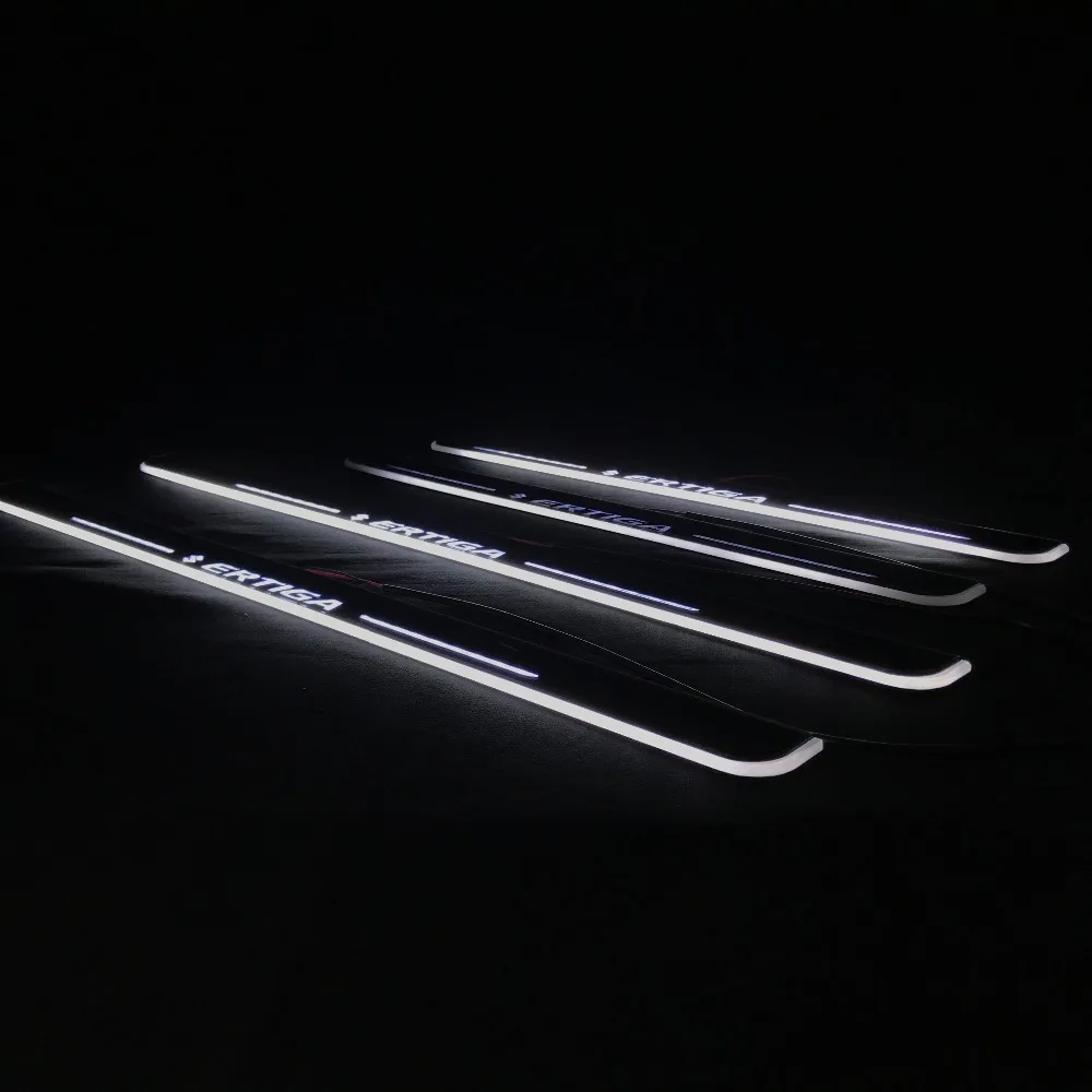 RQXR led движущиеся двери потертости для Suzuki ertiga динамический порог пластина плоская подкладка накладка струящаяся/фиксированный свет, 4 шт