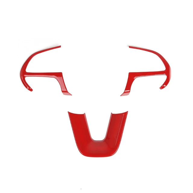 red 3 pc MOPAI интерьерные молдинги для Dodge charger+ Автомобильный руль декоративная крышка аксессуары для Dodge Challenger - Название цвета: red 3 pc