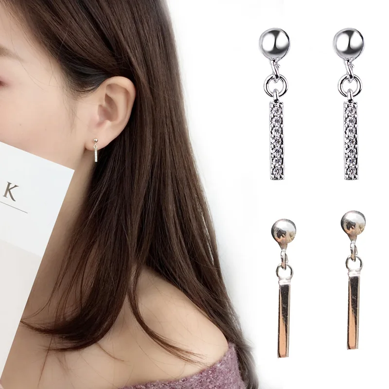 925 пробы серебряные серьги-гвоздики с кристаллами в виде капель с кристаллами в форме Для женщин Модные украшения Brincos, можно носить с украшения из серебра 925 пробы aretes де mujer eh1299