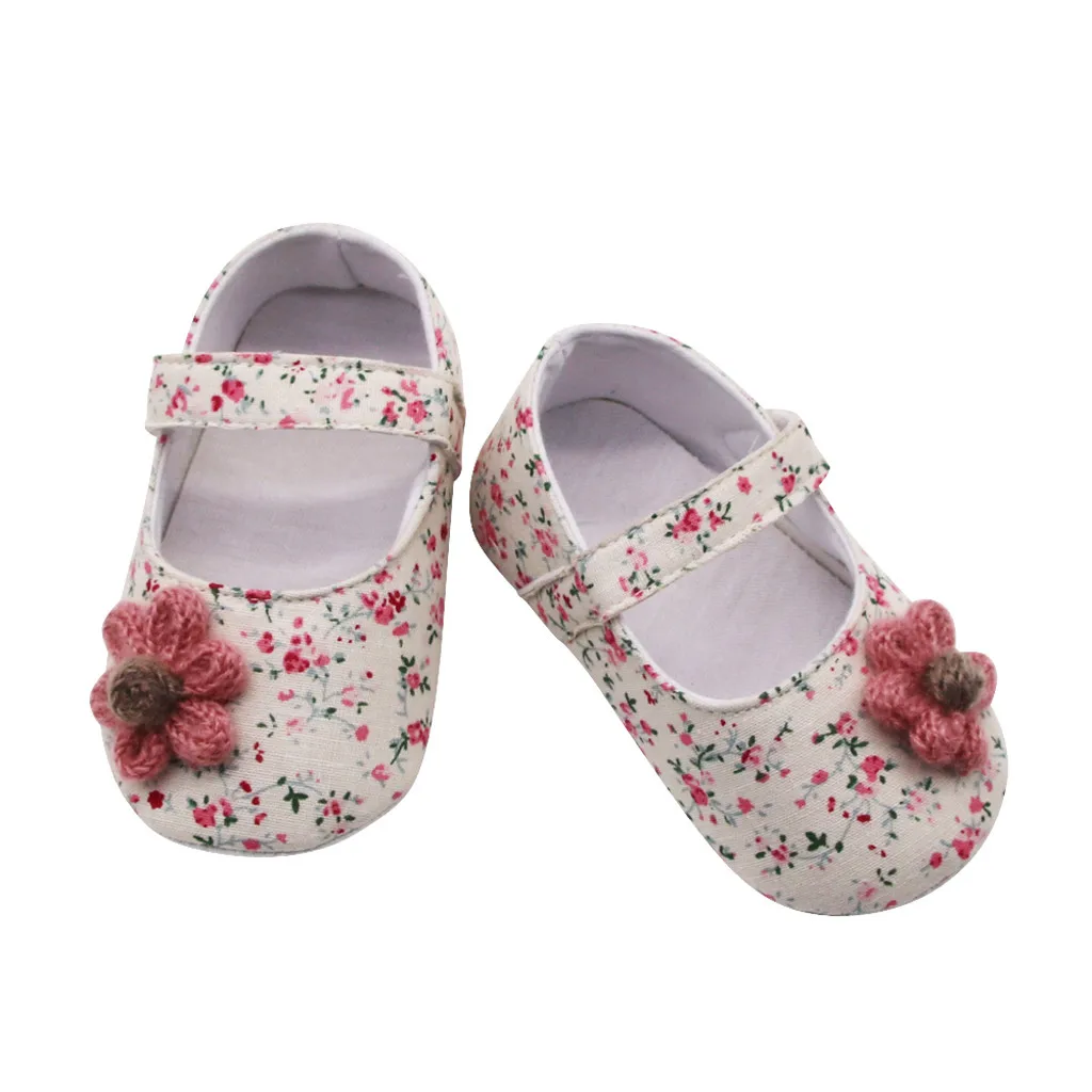 Детская обувь для новорожденных девочек с цветочным принтом и аппликацией; тонкие туфли с мягкой подошвой; zapatos bebe detskaя; Прямая поставка